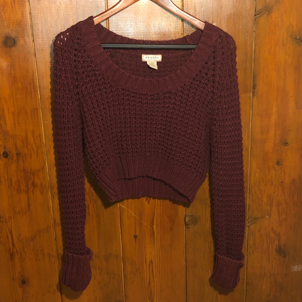 Burgundy Arizona Cropped Chunky Waffle